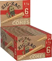 Photograph of product: Zig-Zag - 1 1/4" Unbleached Cones - 6pk