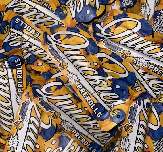 Photograph of product: QUICKIES 1G INFUSED PREROLL - BLUEBERRY MUFFIN