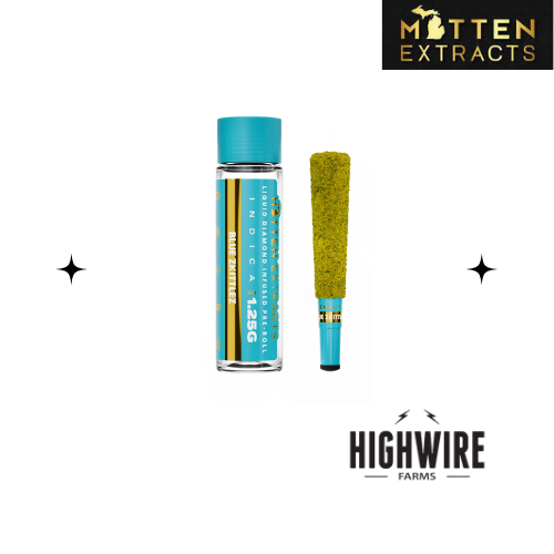 Photograph of product: Mitten Extracts Infused Preroll Blue Zkittlez 1.25g