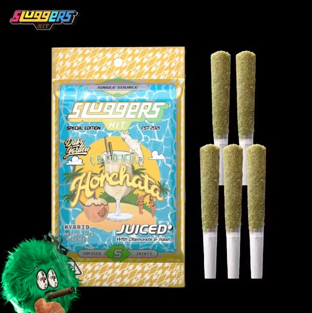 Photograph of product: Sluggers x Dubz Garden - Coconut Horchata - Infused Pre-Rolls (5 Pack) - 3.5g - 5 Pack