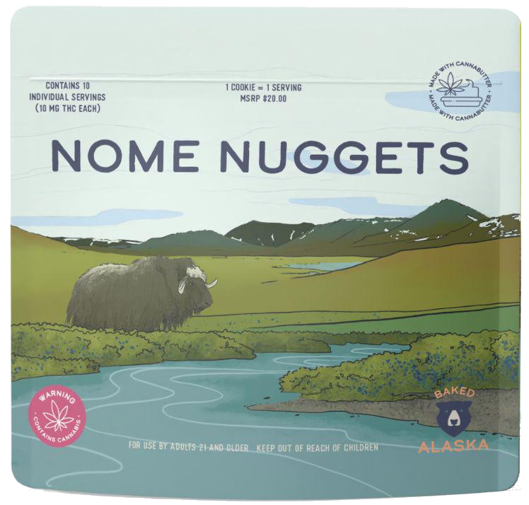 Photograph of Product: Nome Nuggets (100mg) Sativa Lemon Cookies 10pk by Baked Alaska
