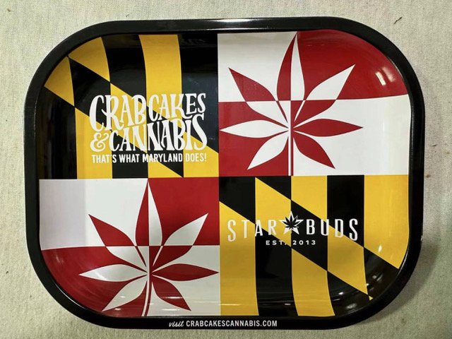 Photograph of product: Crabcakes & Oui'd | Limited Edition Maryland Flag Rolling Tray | *50% Off Clearance Sale*