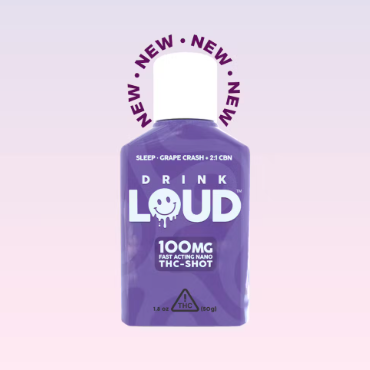 Photograph of product: Drink Loud Grape Crash (I) 2:1 CBN:TH-oui Beverage 100mg 50mL