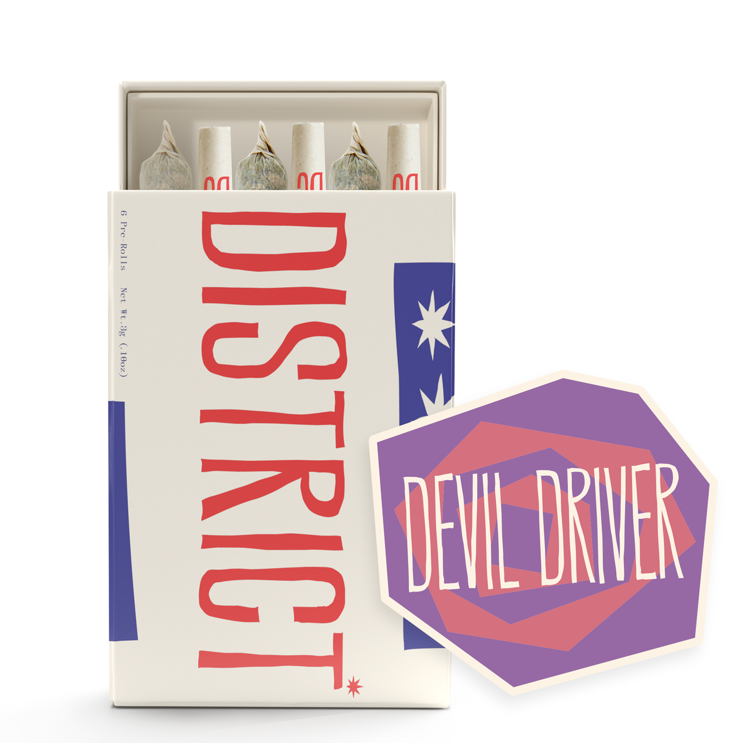 Photograph of product: Devil Driver Pre-rolls 0.5g x 6pk | 3g