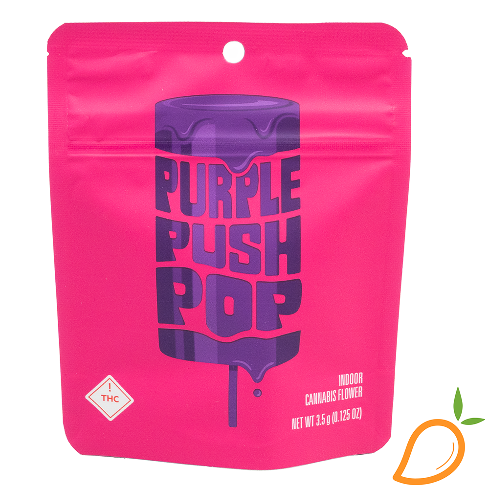 Photograph of product: 3.5g Purple Push Pop Prepackaged Flower Seed Junky