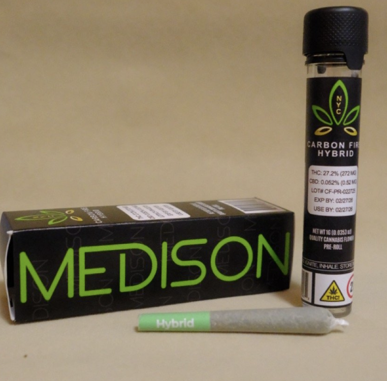 Photograph of product: Medison | 1g Pre-Roll | Carbon Fire