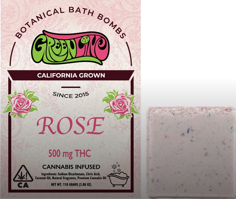 Photograph of product: GREENLINE ROSE BATH BOMB 500MG