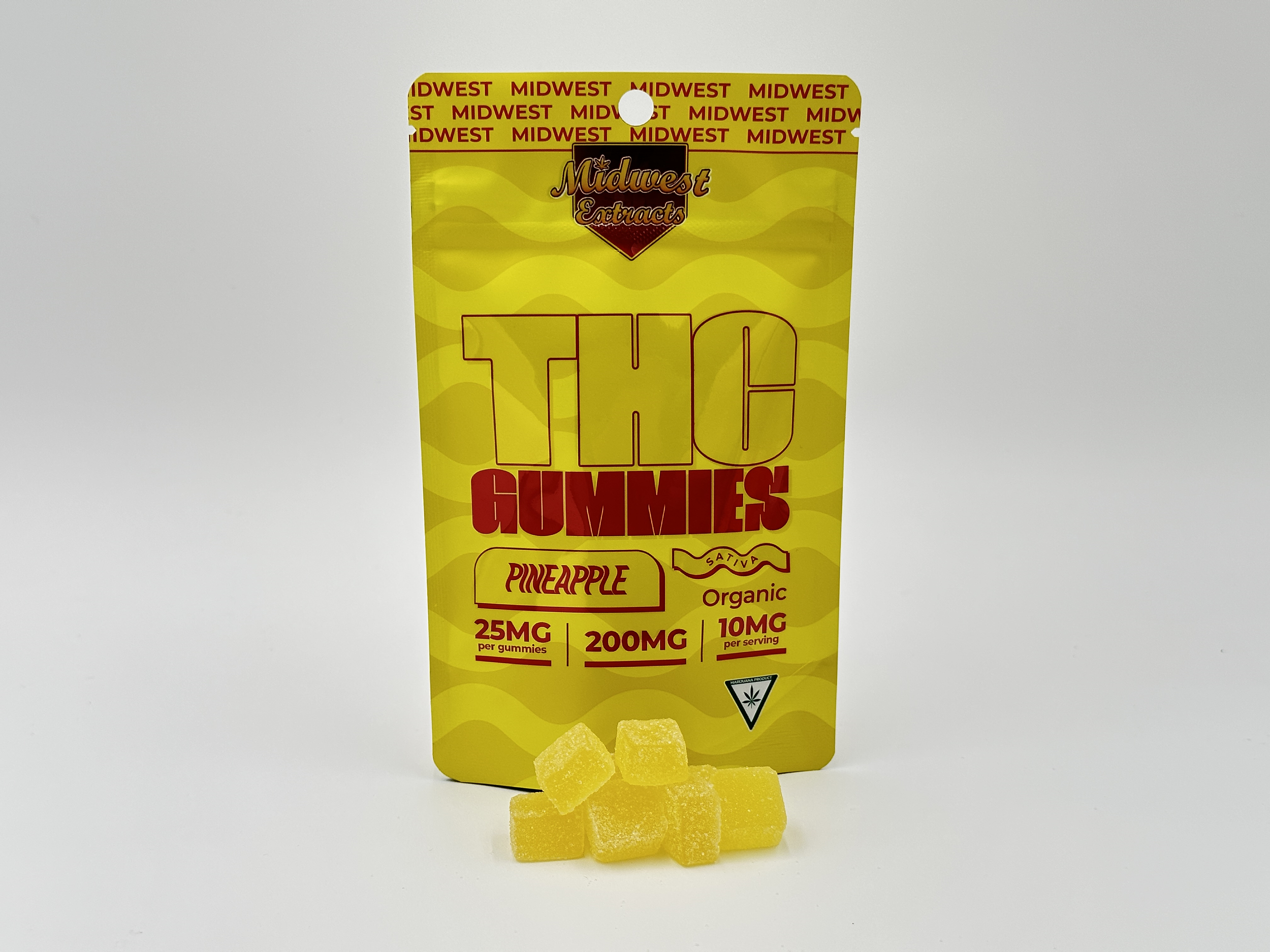 Photograph of product: AU Midwest Extracts: Pineapple (S) 200mg Gummie
