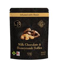 Photograph of product: 420 mini Milk Chocolate Honeycomb Toffee (I) 100mg (Rosin) 10pk