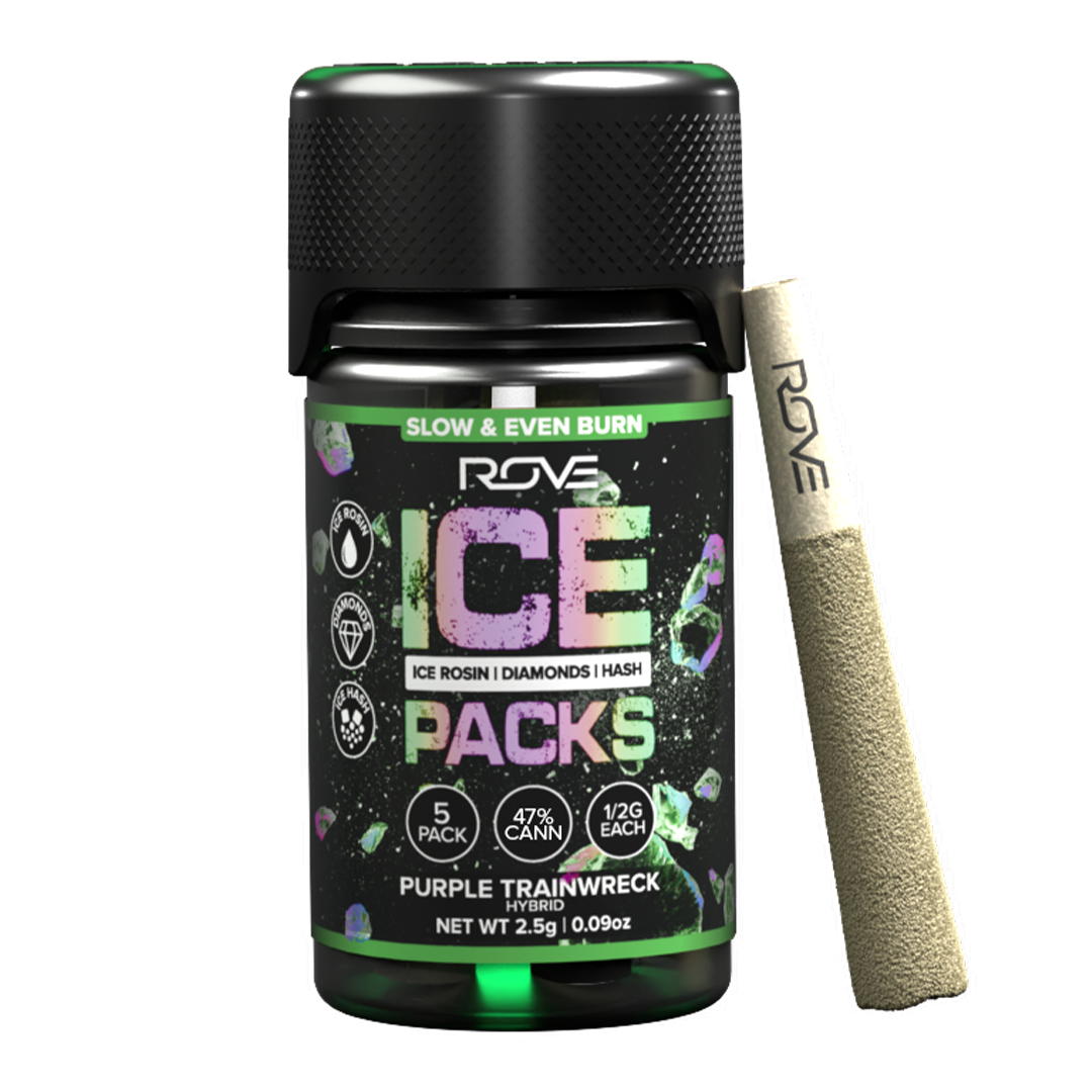 Photograph of product: Rove Purple Trainwreck (H) Infused Pre-Roll Multipack 0.5g 5pk