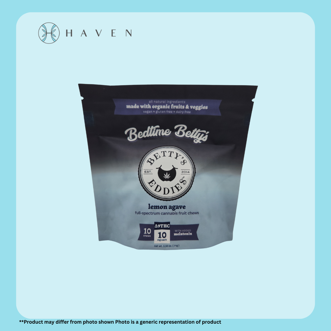 Photograph of product: 10mg Bedtime Betty's Lemon Agave  (10pk) | Betty's Eddies