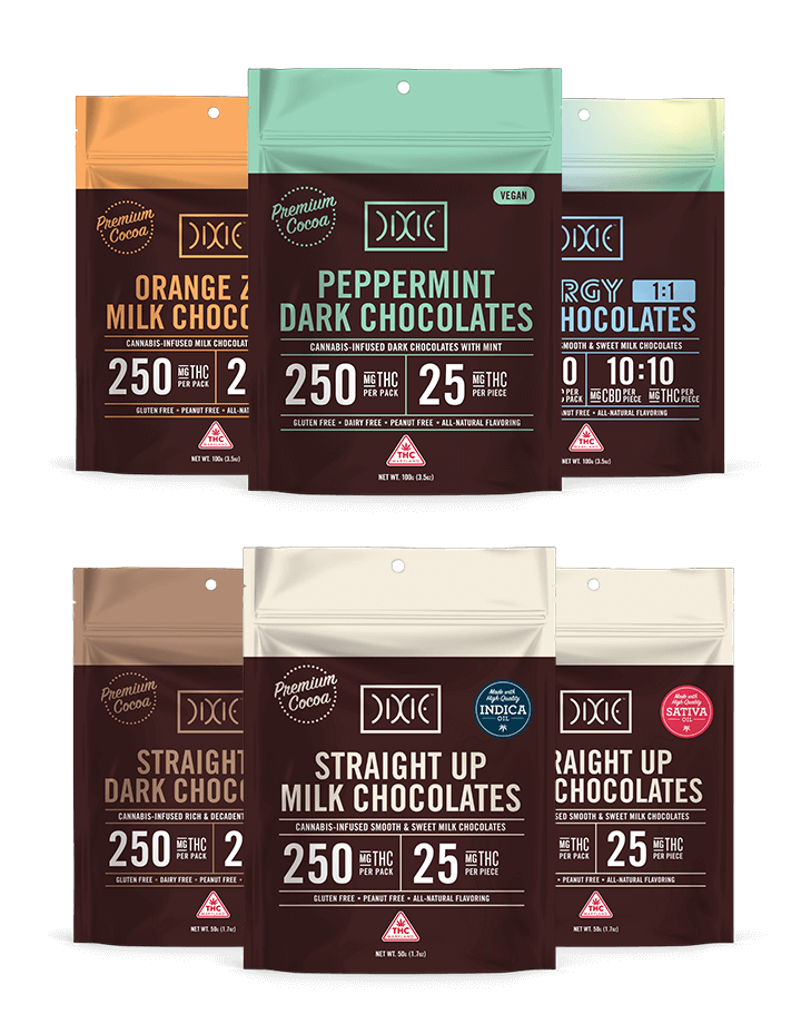 Photograph of product: Dixie 10mg Straight Up Dark Chocolate - 100mg