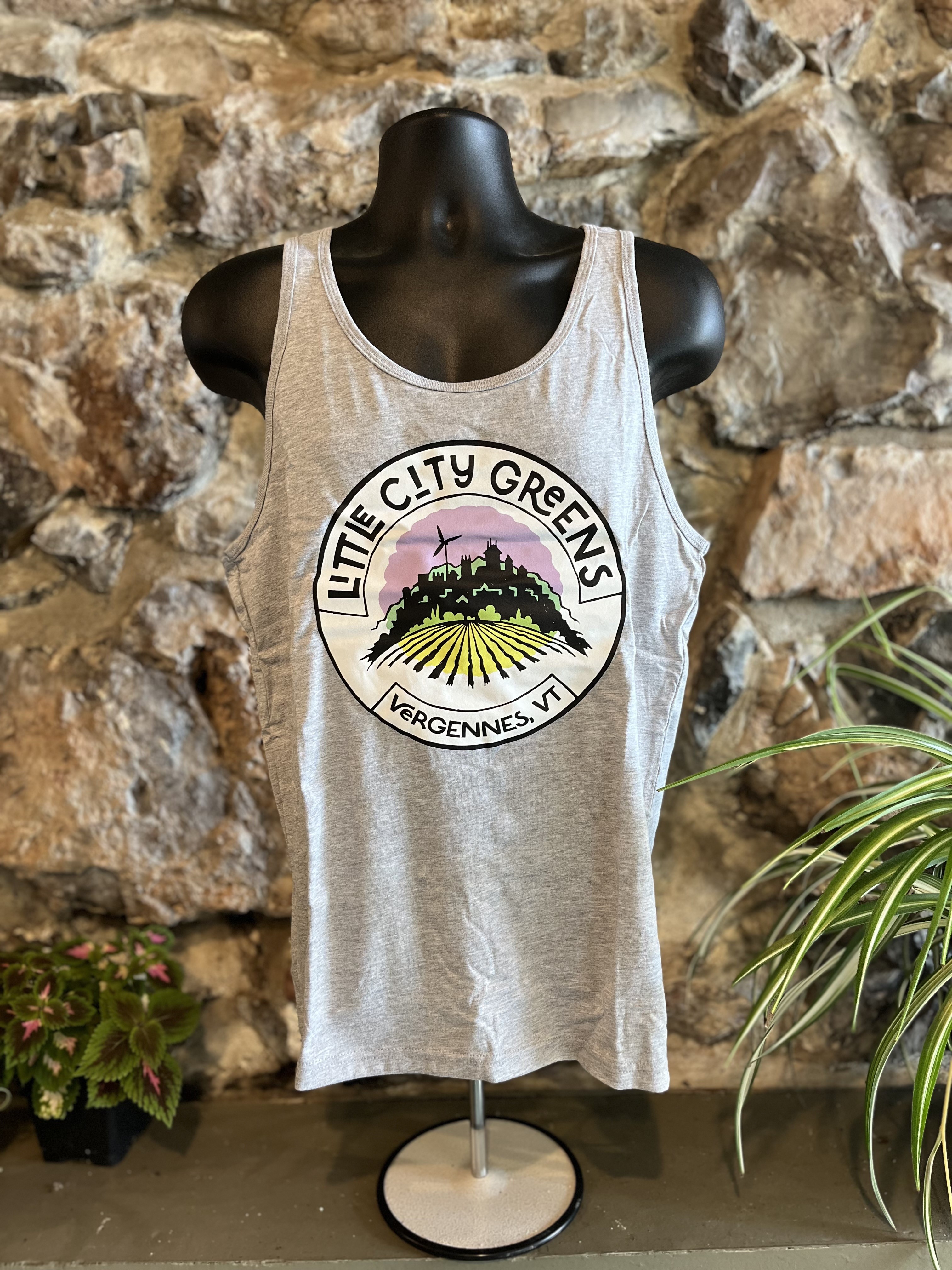 Photograph of product: Little City Greens Logo Tank Top - Light Gray