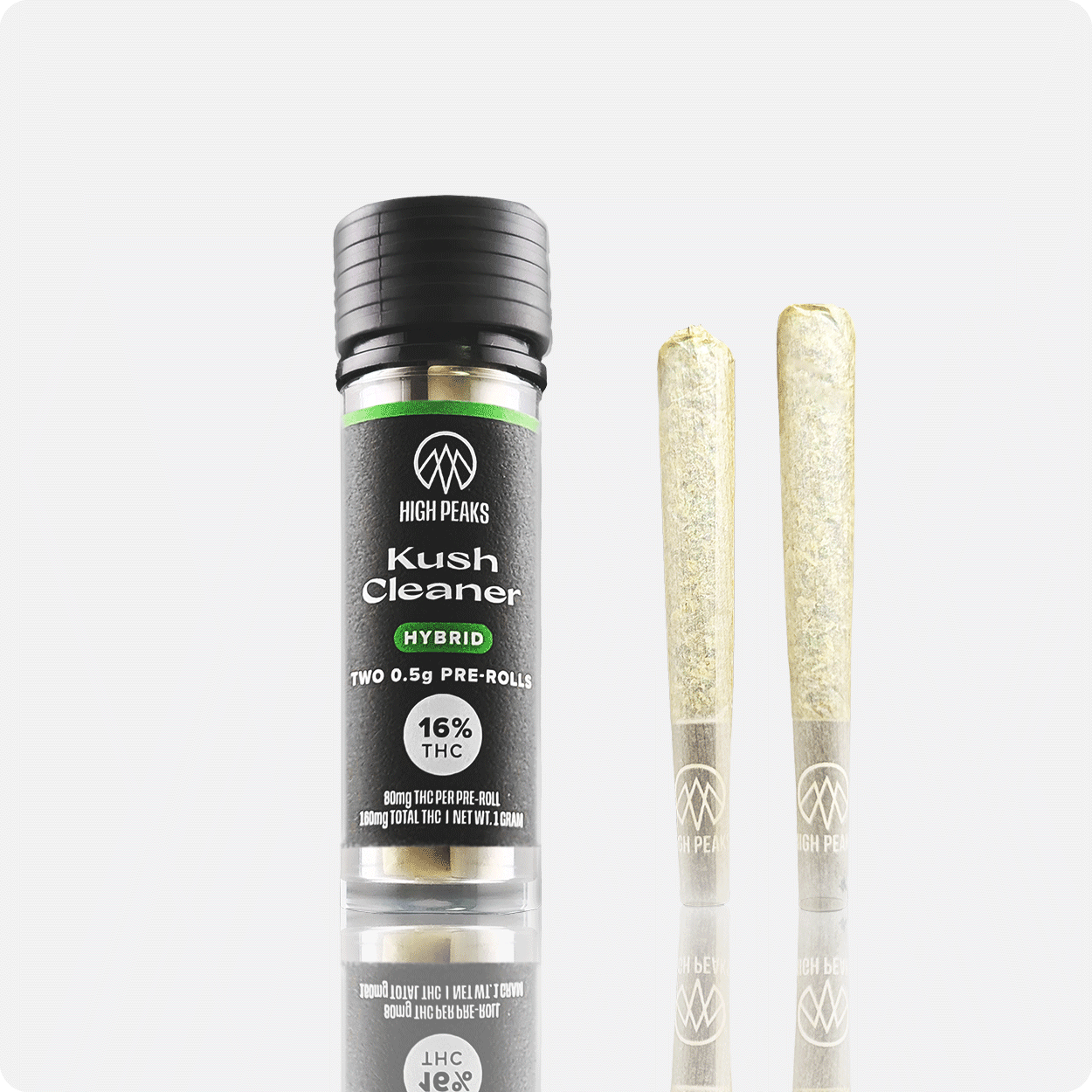 Photograph of product: High Peaks Kush Cleaner 2 .5g ea Pre-rolls 1g