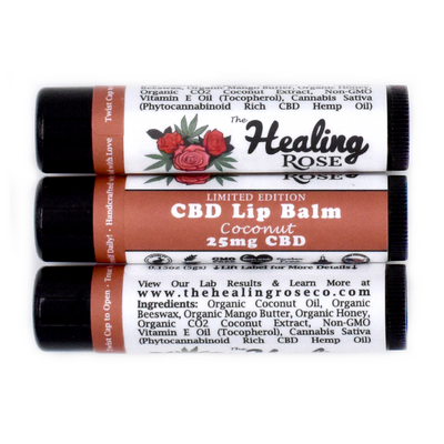 Photograph of product: Coconut Lip Balm 25mg CBD