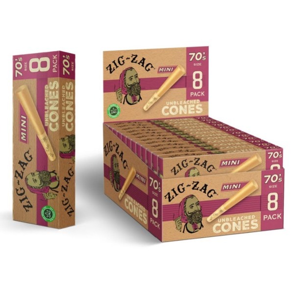 Photograph of product: cones ZZ MINIS Ultra Thiin 70s 8ct by Zig Zag