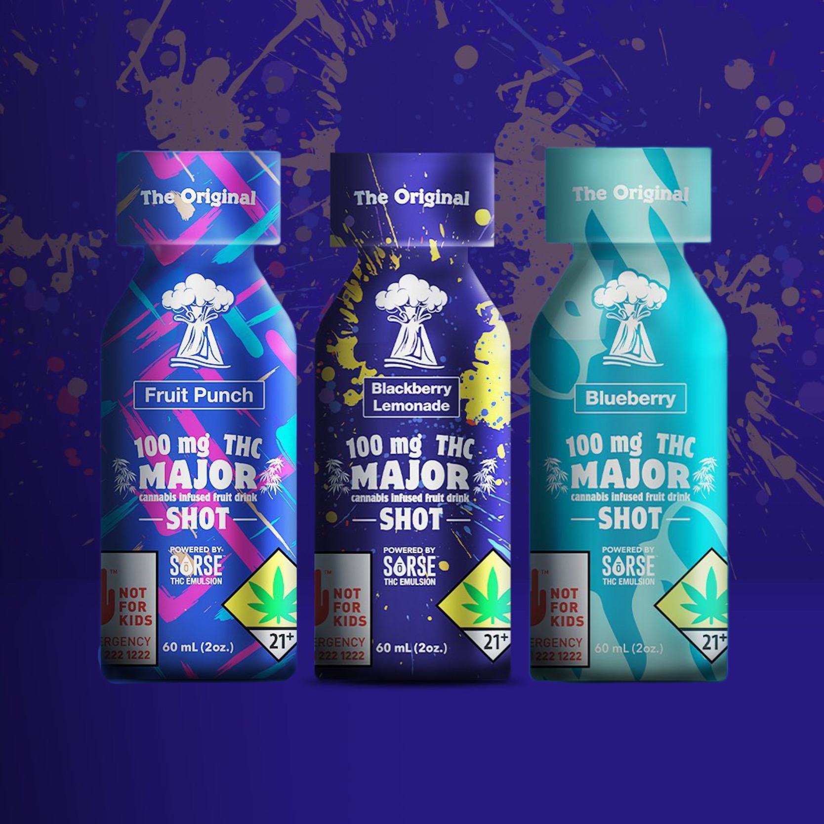 Photograph of product: Major Blackberry Lemonade Blast Shot 100mg
