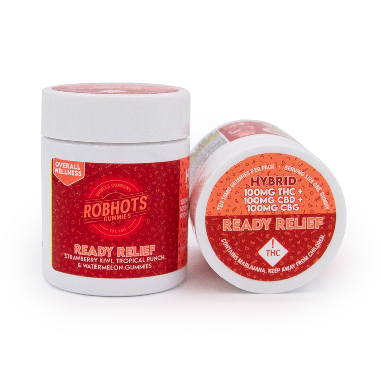 Photograph of Product: Robhots Gummies - Ready Relief  (1000mg THC/ 1000mg CBD/ 1000mg CBG)