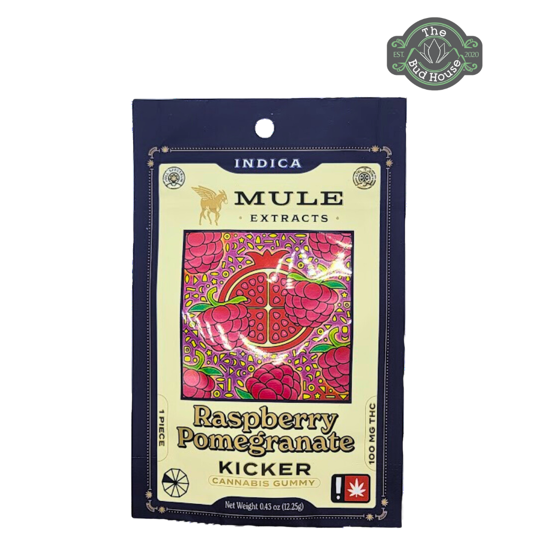 Photograph of product: Mule Extracts RASPBERRY POMEGRANATE 100mg Gummy