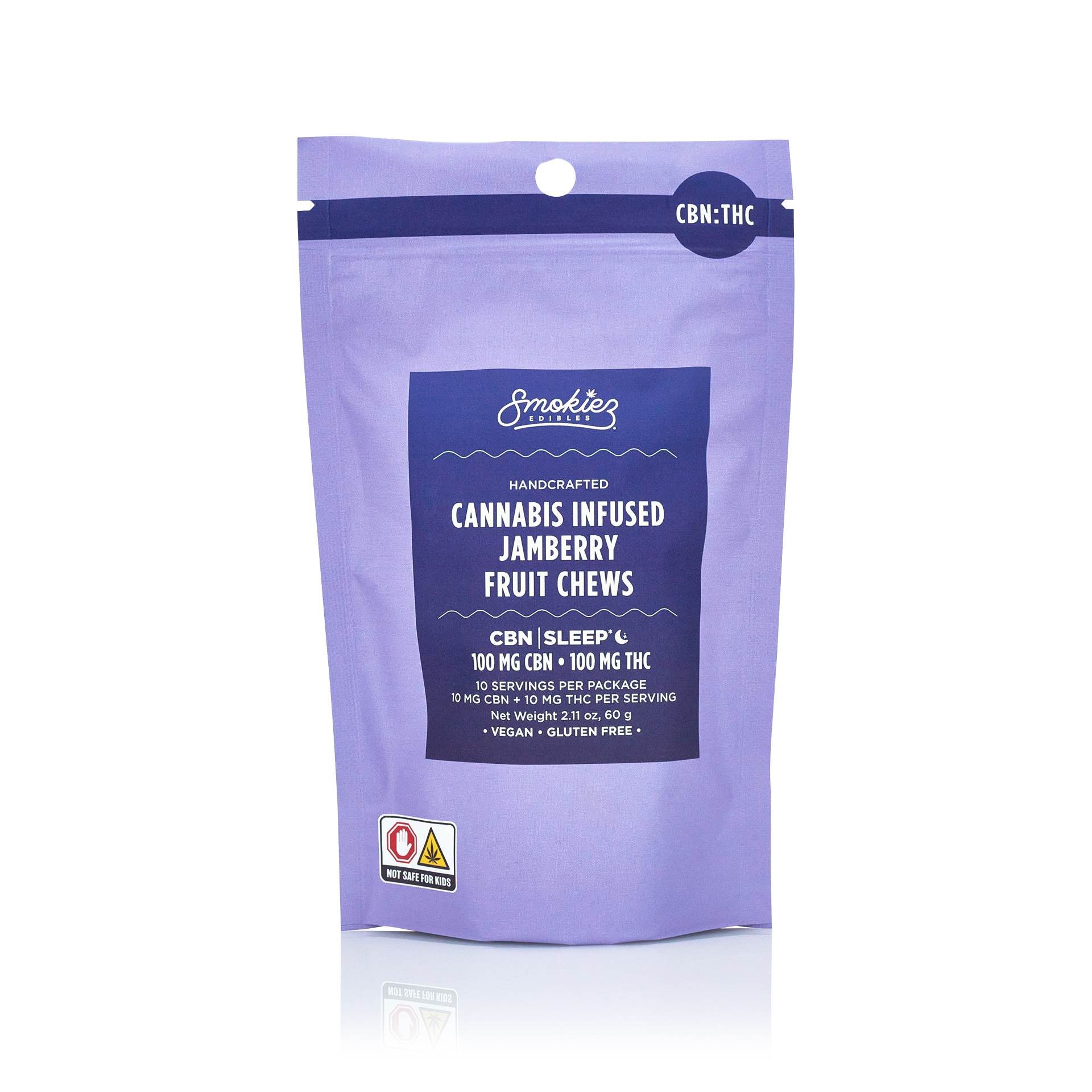 Photograph of product: SMOKIEZ Sweet Jamberry (I) 1:1 CBN:TH-oui Gummies 10mg 10pk