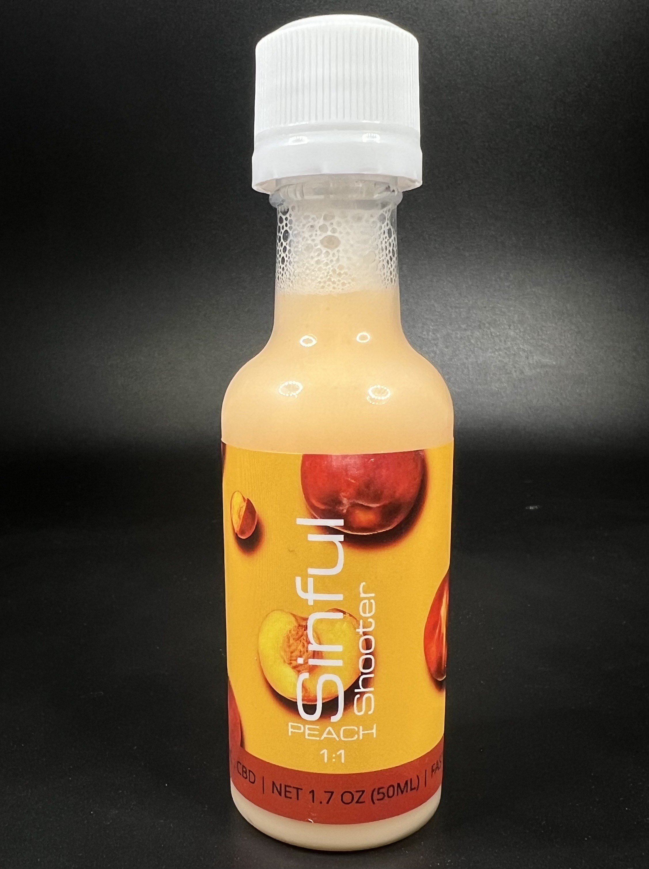 Photograph of product: Peach 1:1 Sinful Shooter - Drink - Hybrid