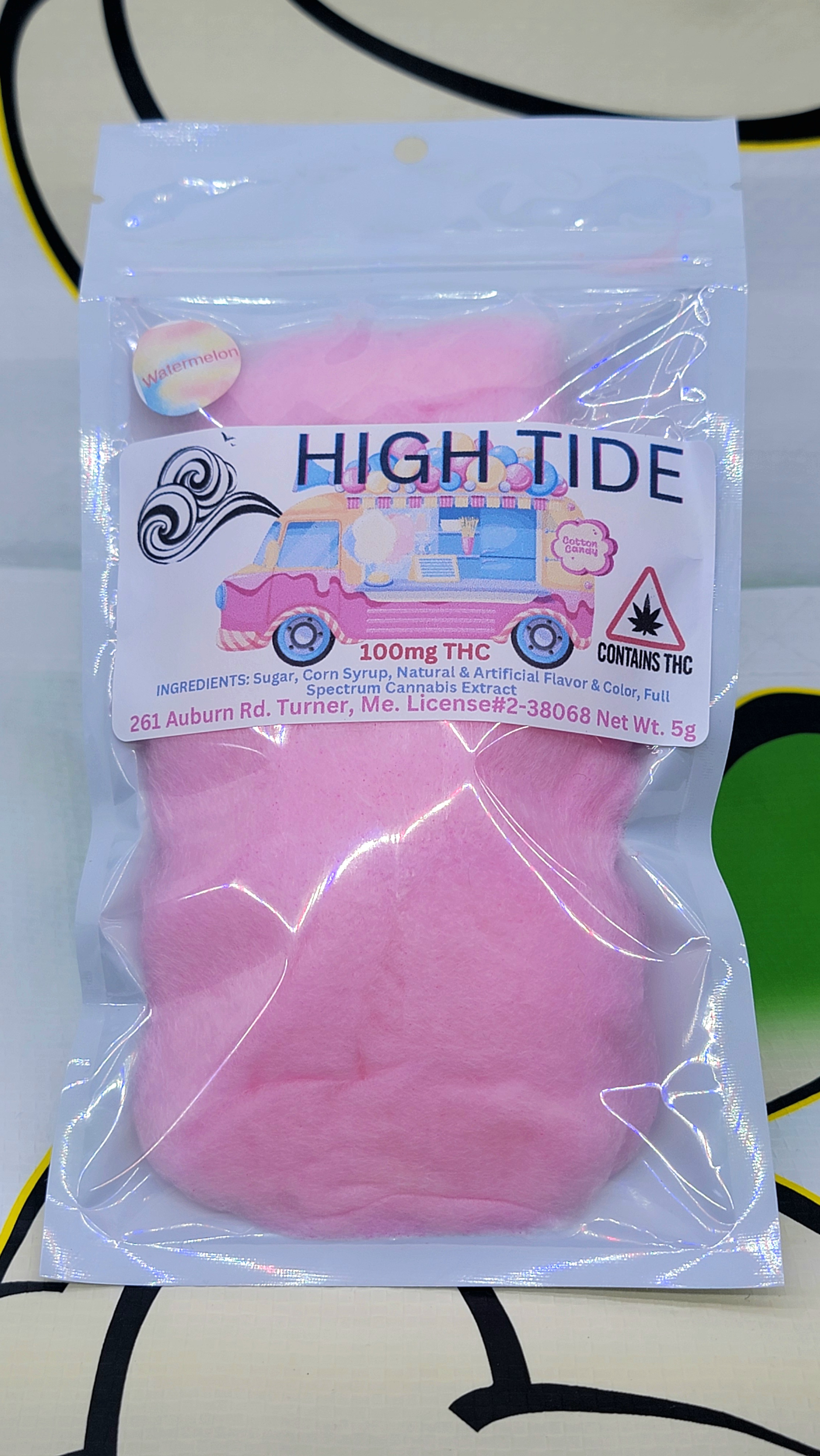 Photograph of product: High Tide Edibles - 100mg Cotton Candy Fruity Explosion