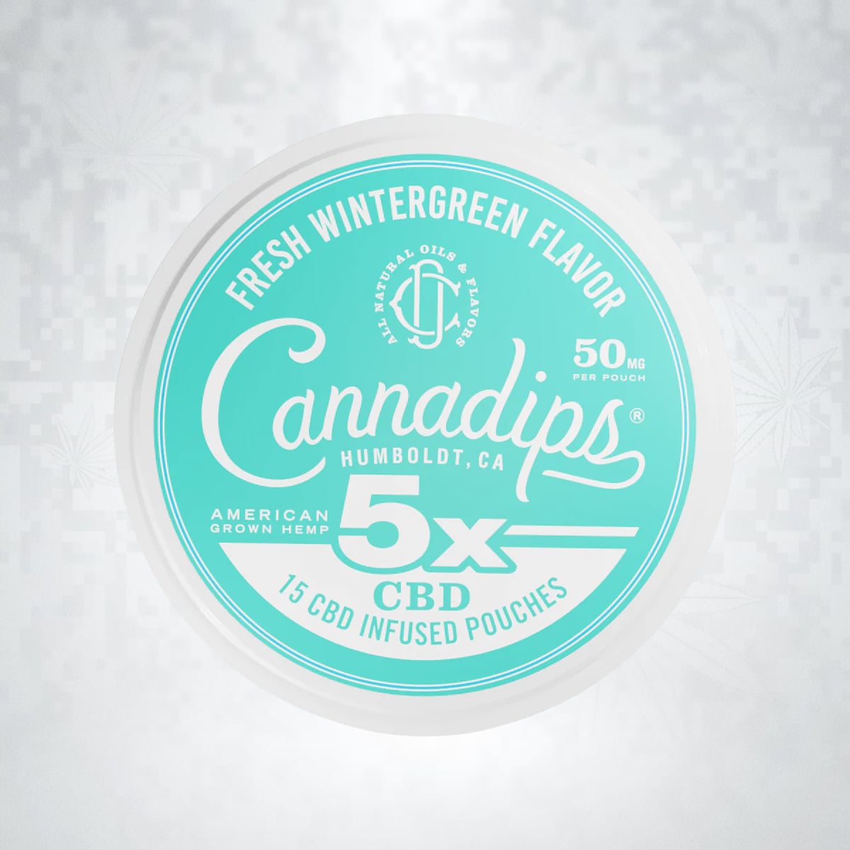 Photograph of product: Cannadips | Fresh Wintergreen Flavor 50mg CBD | 15 pouches