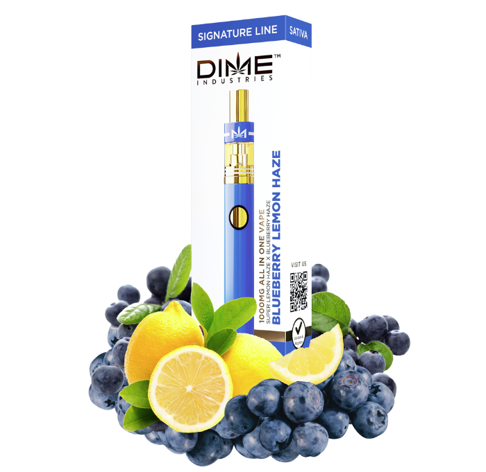 Photograph of product: Dime Industries | Blueberry Lemon Haze | All-In-One Rechargeable Vape | 1g