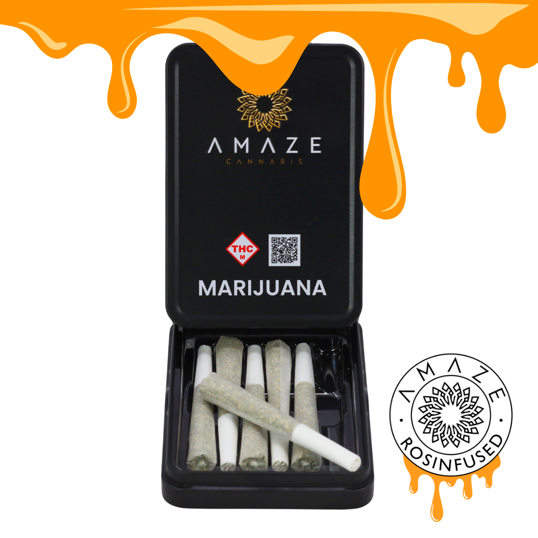 Photograph of product: Amaze Triple Burger Rosinfused Pre-rolls 6pk (3g)