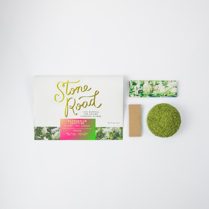 Photograph of product: Watermelon Zkittles | Roll-Your-Own | Diamond and Bubble au chocolat Infused Flower - 14g