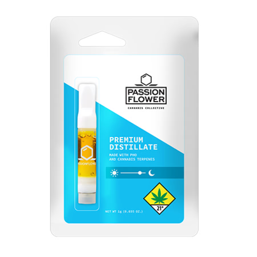 Photograph of product: Passion Flower Cake Batter + CBD Distillate Cartridge Oui'd Hybrid
