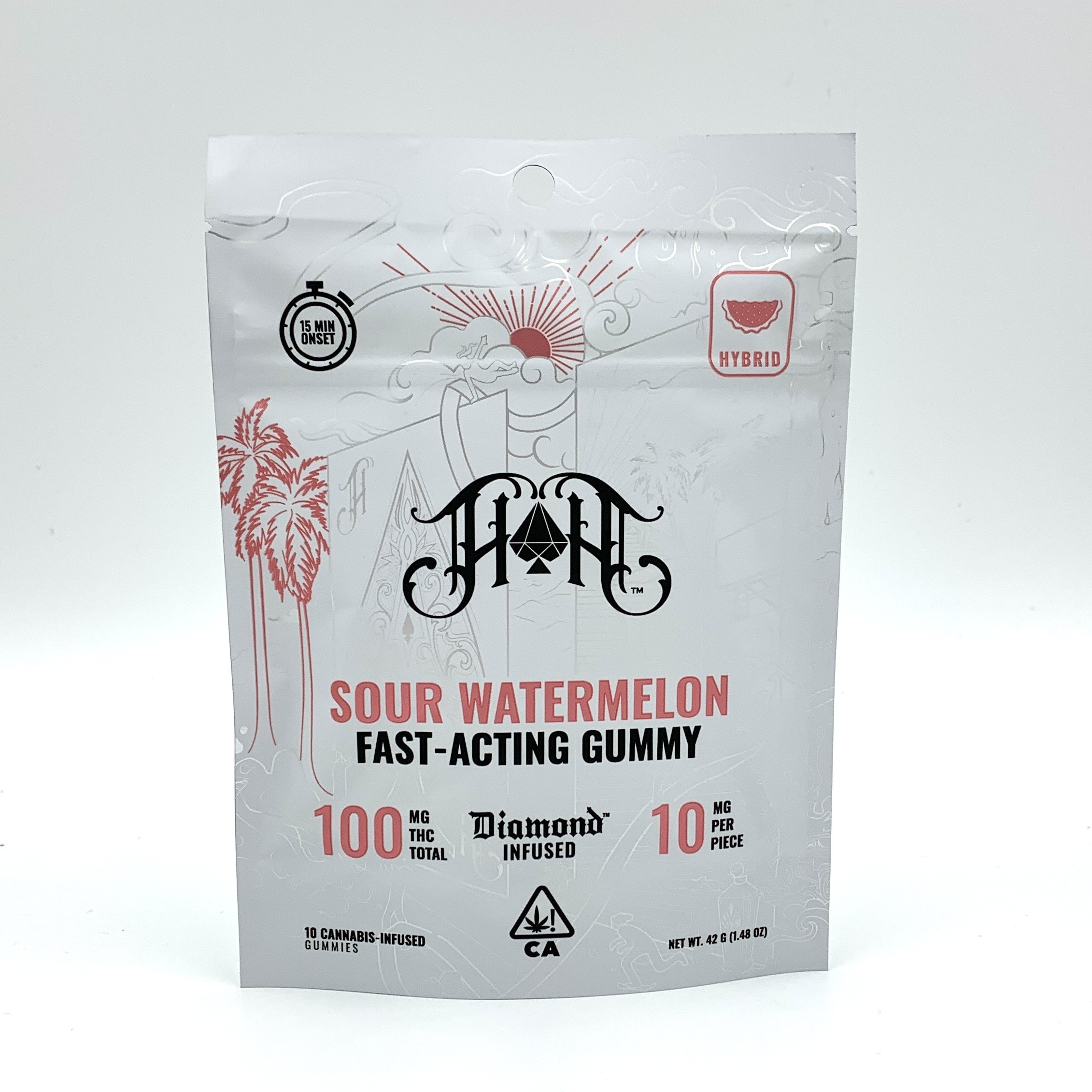 Photograph of product: Sour Watermelon Gummies (Hybrid) by Heavy Hitters