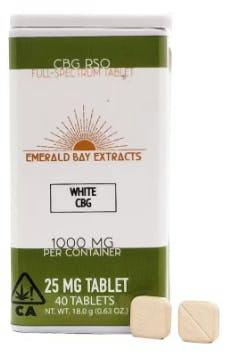 Photograph of product: Emerald Bay - 25mg Tablets - White CBG - (1000mg)