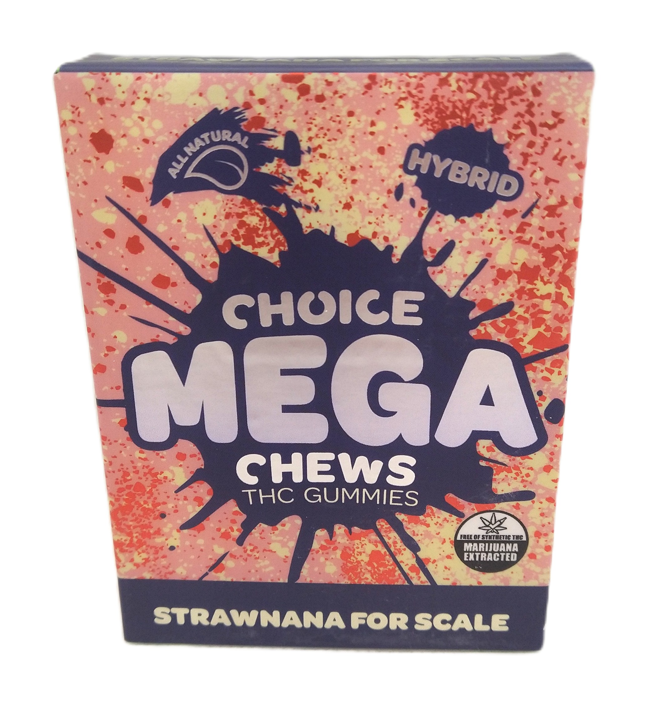 Photograph of product: Choice | Strawnana For Scale | Mega Chew Infused Gummy | 200mg (2pk) | Hybrid