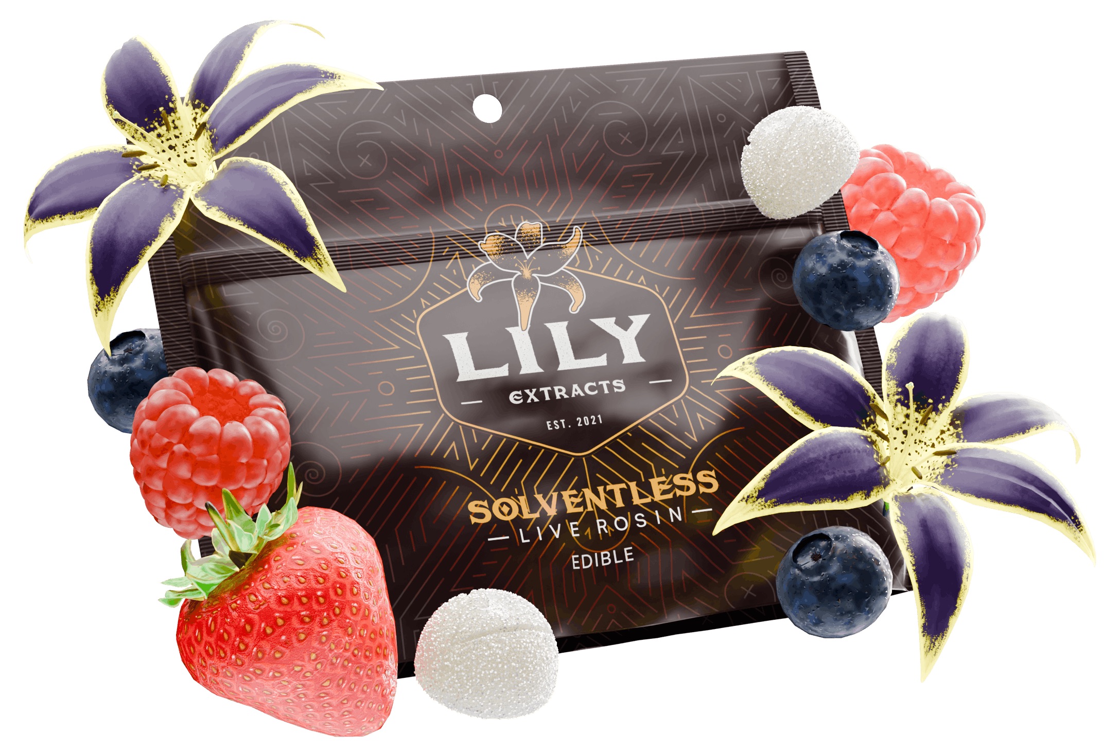 Photograph of product: Lily Extracts | Live Rosin Pectin Chews | Watermelon Pineapple Lemonade | 10pk/100mg