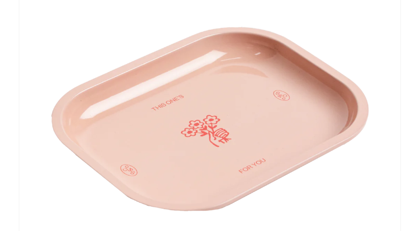 Photograph of product: Sackville Mini Rolling Tray Pink Flower