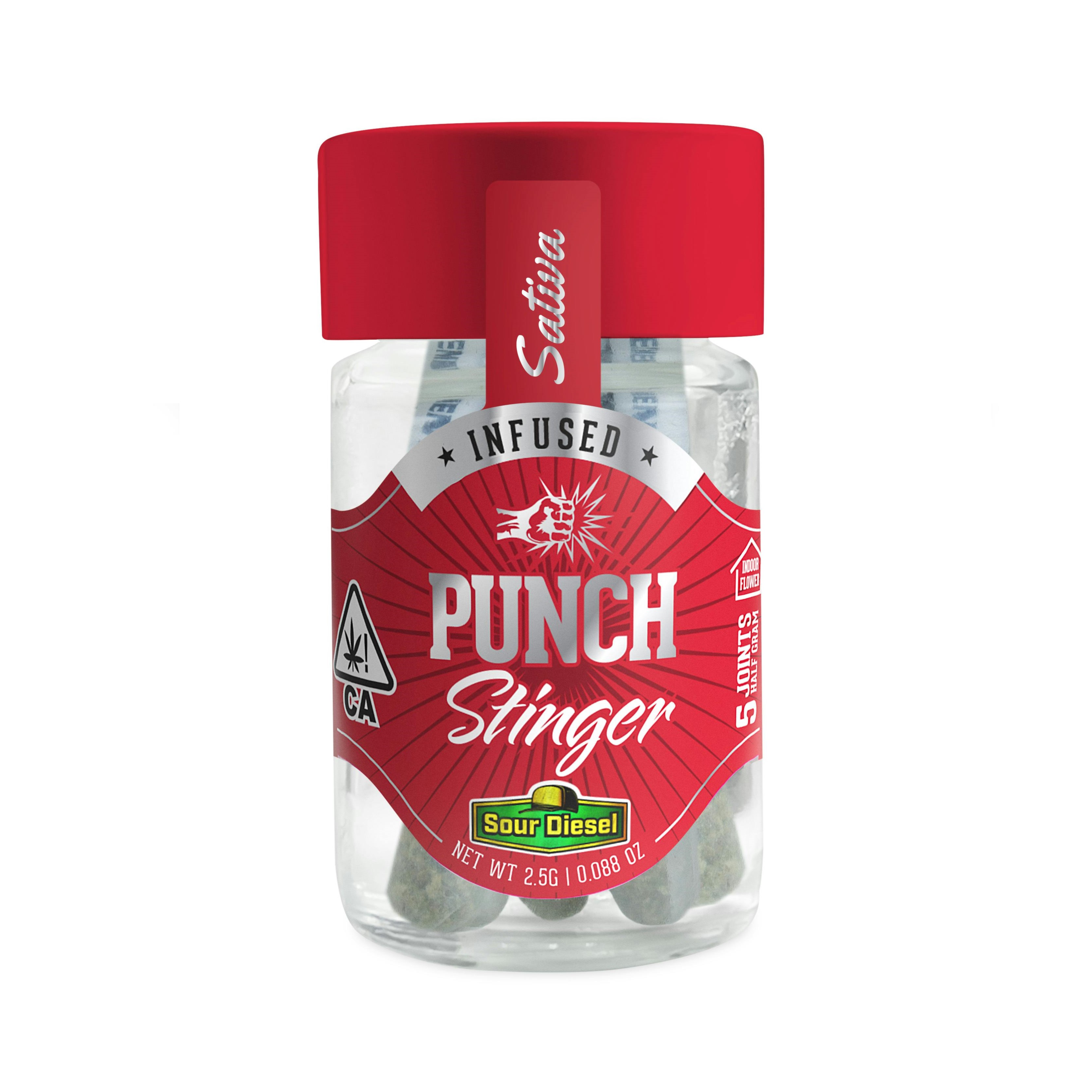 Photograph of product: Sour Diesel Infused Pre Rolls 5pk