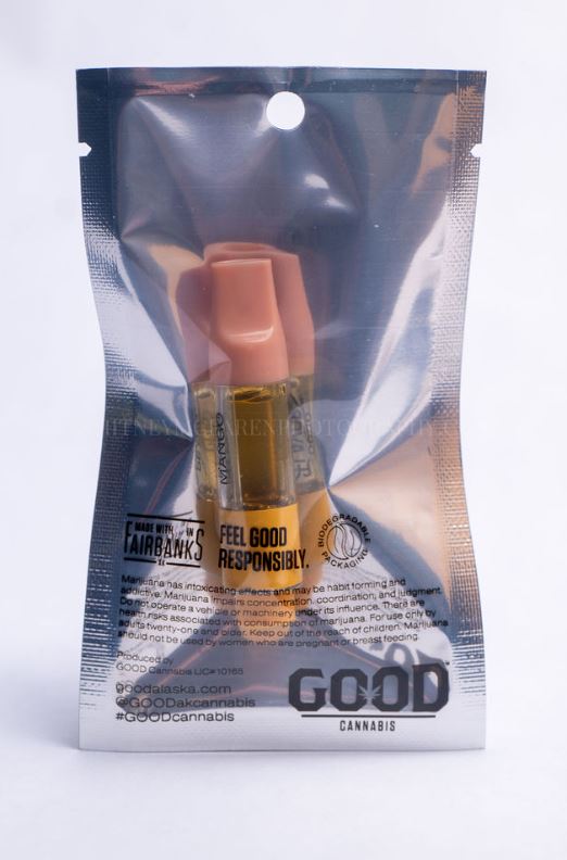 Photograph of product: *Flavors* Peach Mango 1g Vape Cartridge