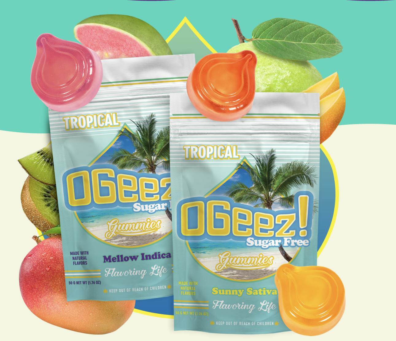 Photograph of product: Ogeez - Tropical Sugar Free Oui'd - 100 mg