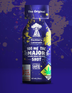 Photograph of product: Major | Infused Fruit Drink | Blackberry Lemonade | Fast Acting Shot | 60ml-100mg TH-oui