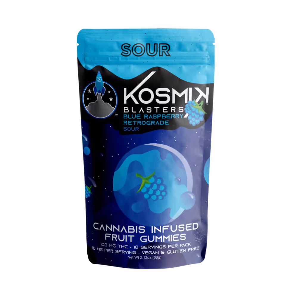 Photograph of product: Blue Raspberry Retrograde | 100mg 10 Piece Gummies