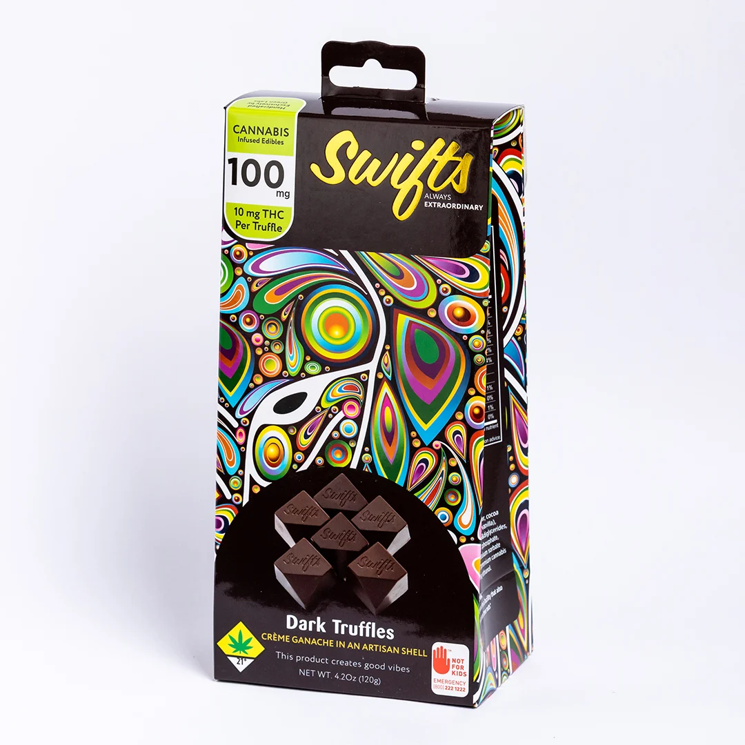 Photograph of product: Swifts - Dark Chocolate Truffles (I) - 10mg TH-oui - Edible - 10pk