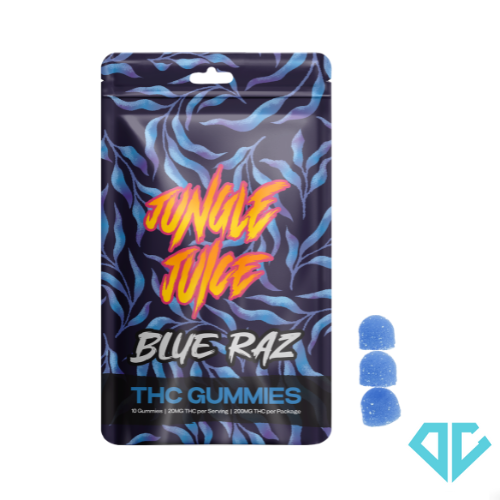 Photograph of product: Jungle Juice Blue Razz Gummies 200mg