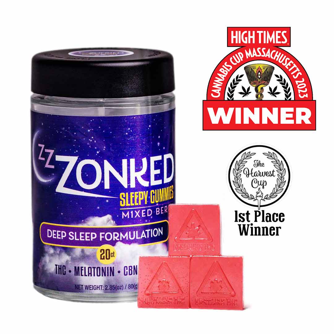 Photograph of product: Zzzonked 1:1:1 Mixed Berry Gummies 100mg 20pk (TH-oui:CBD:CBN)