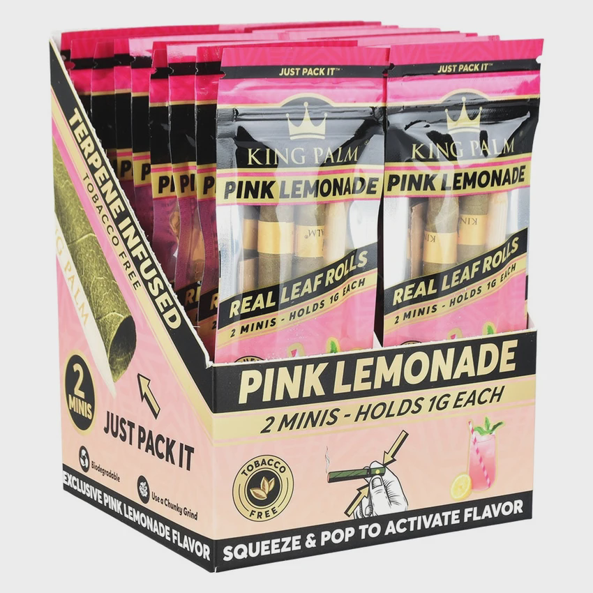 Photograph of product: King Palm Hand Rolled Leaf | 2pc | Mini | Pink Lemonade