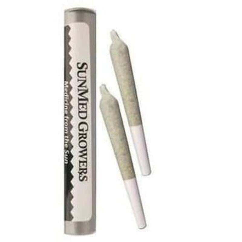 Photograph of product: SunMed 1g Multi-Pack Prerolls 2 x - Banana Puddintain