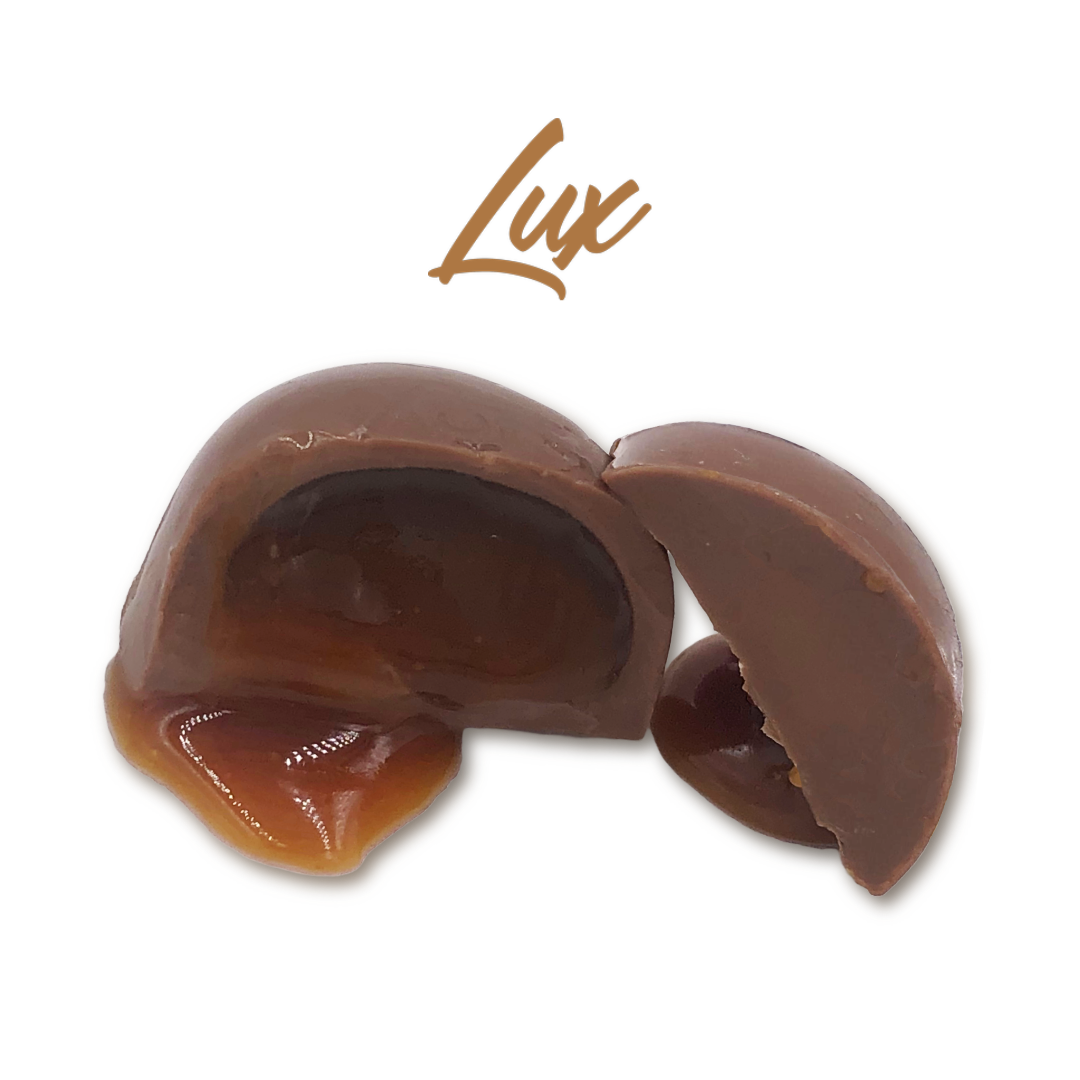 Photograph of product: Lux: Butter Toffee - Milk Chocolate Caramel 10pk 100mg