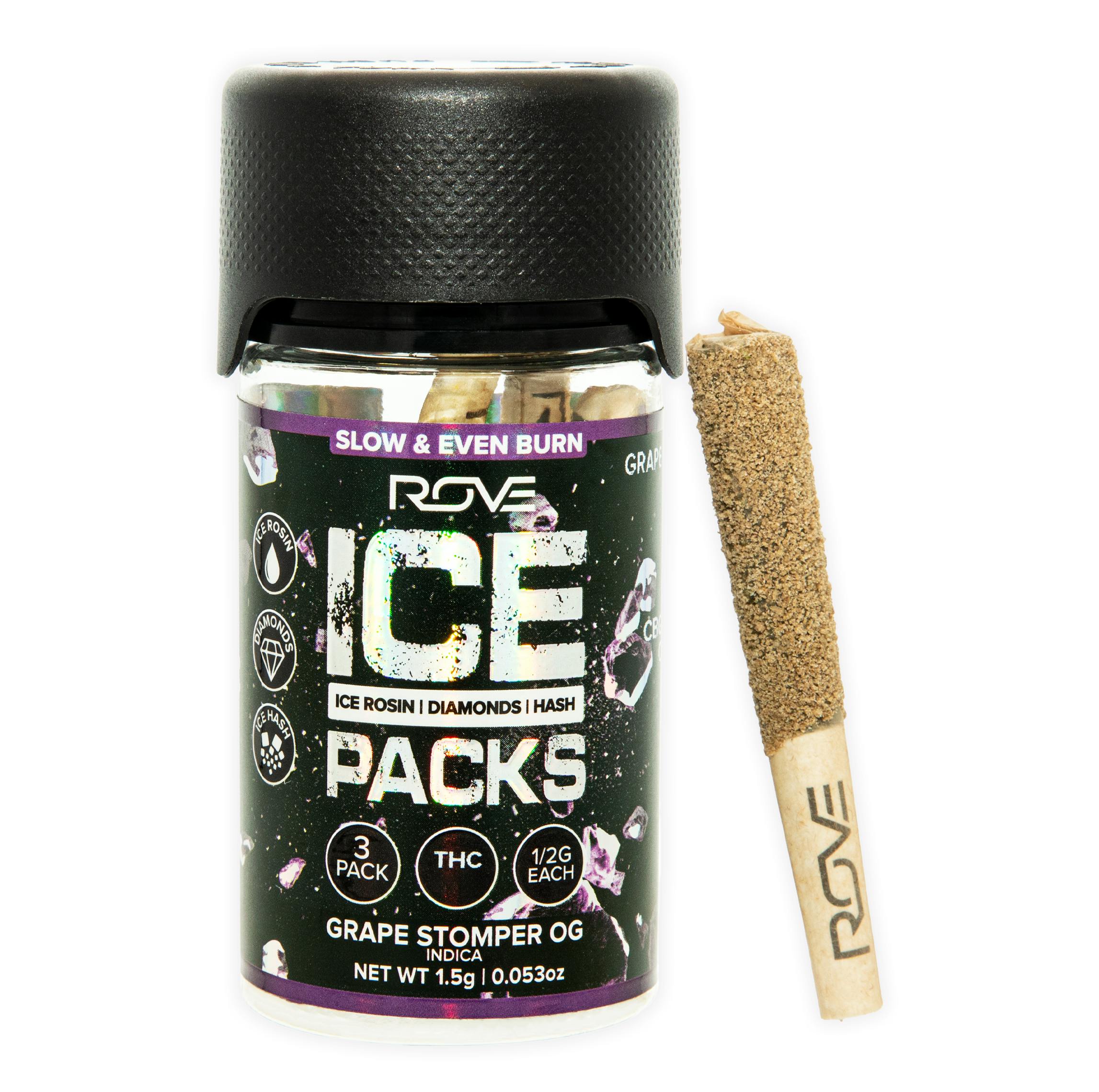 Photograph of product: GRAPE STOMPER OG INFUSED PRE-ROLL 3PK [1.5G]