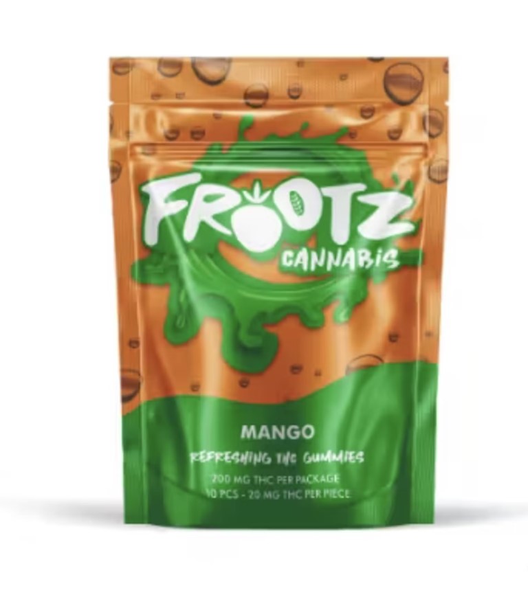 Photograph of product: Frootz Mango Gummies 200mg Rec