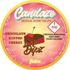 Photograph of product: Candaze | Rosin Gummies | Dipz Chocolate Dipped Cherry (I)